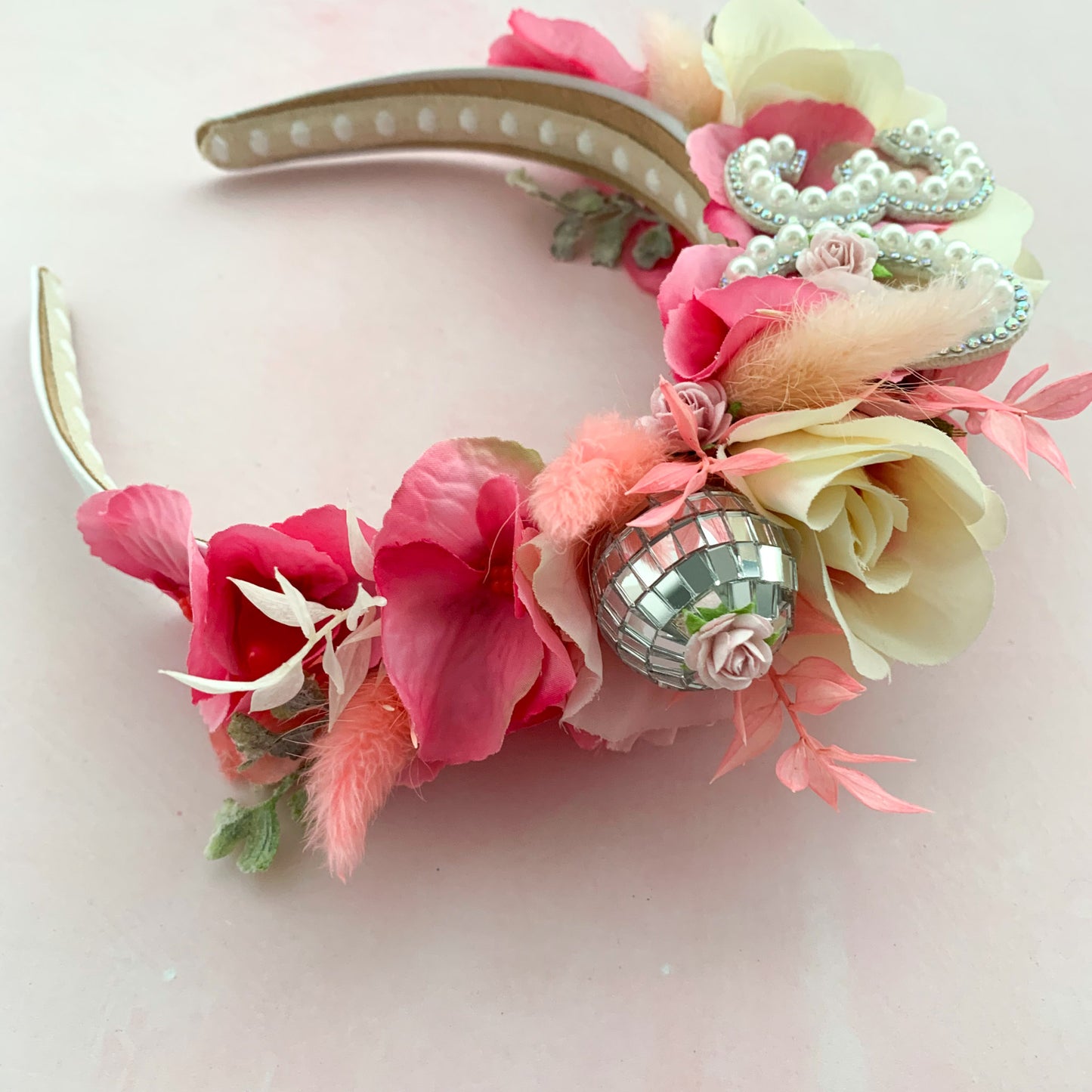 pink disco ball headband