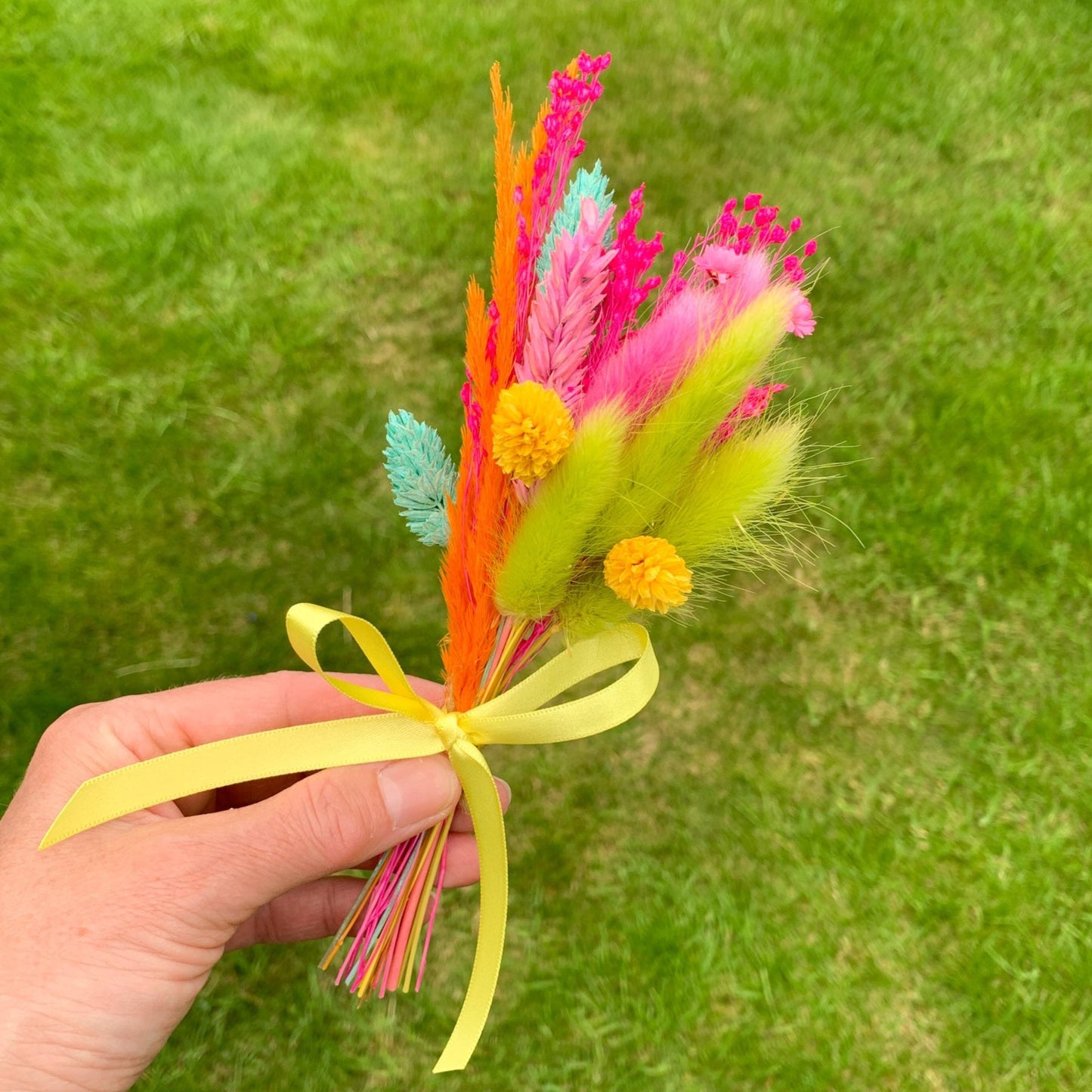 bright dried flower bouquet