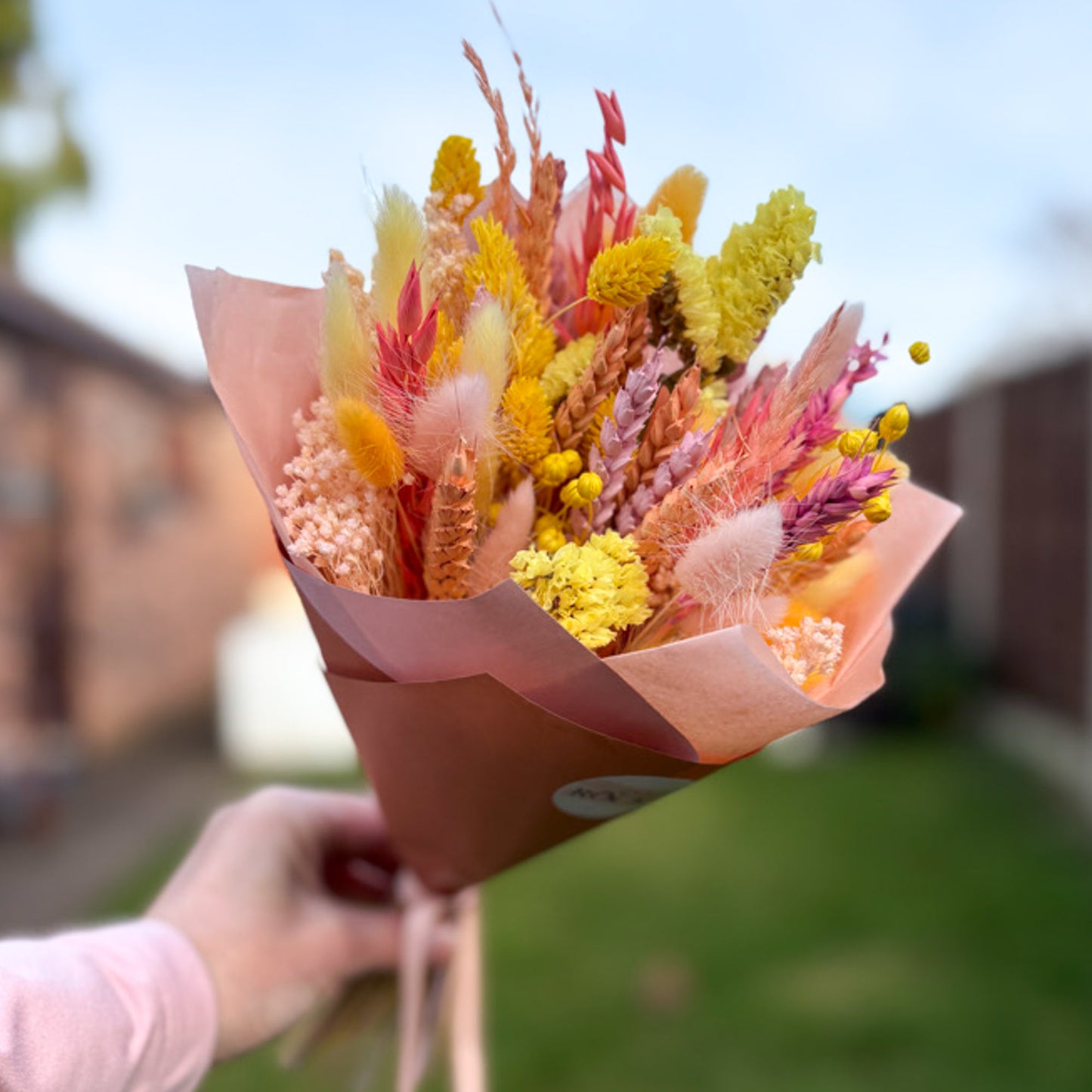 yellow dried flower bouquet order online