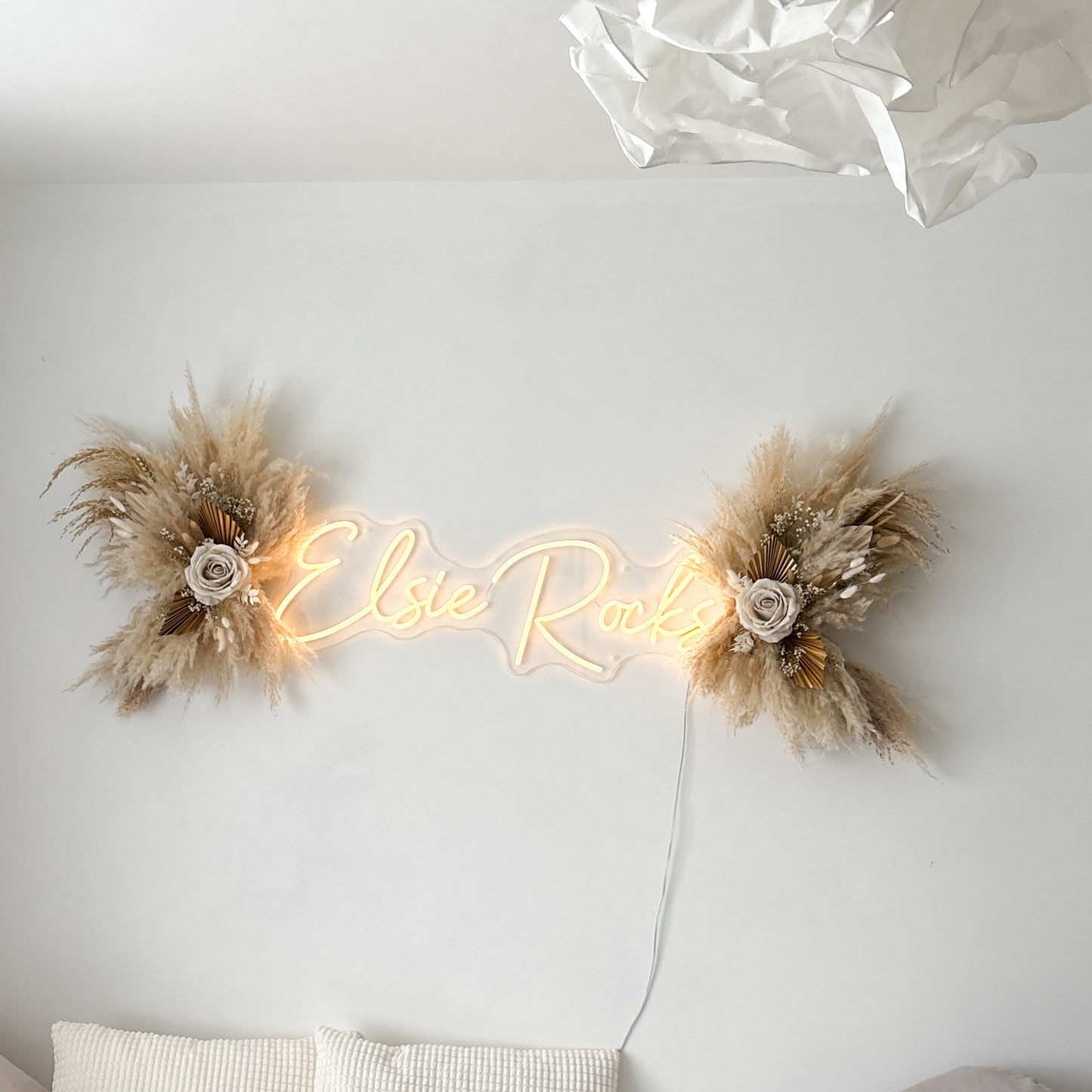 pampas angel wings studio decor
