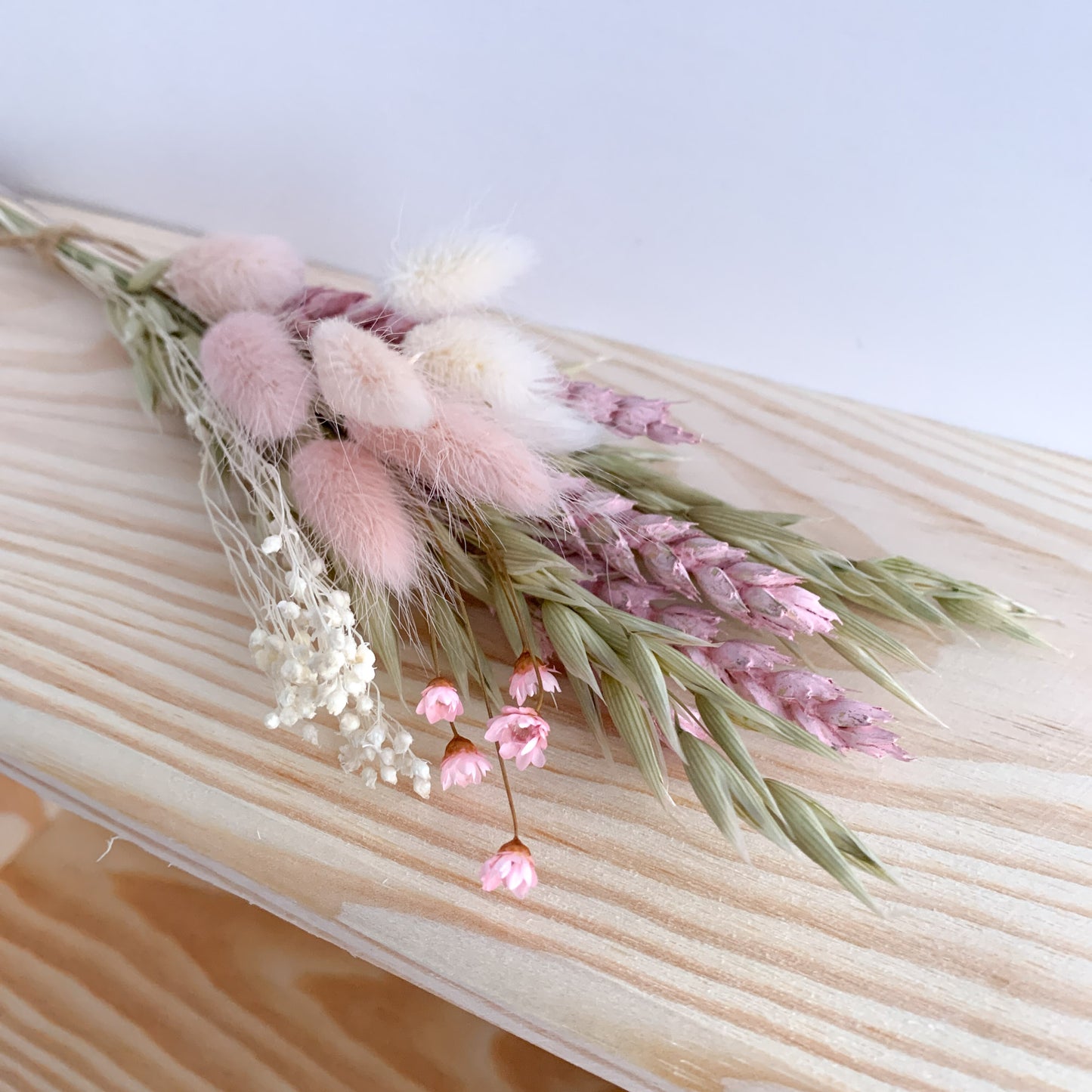 pink and sage dried flowers
