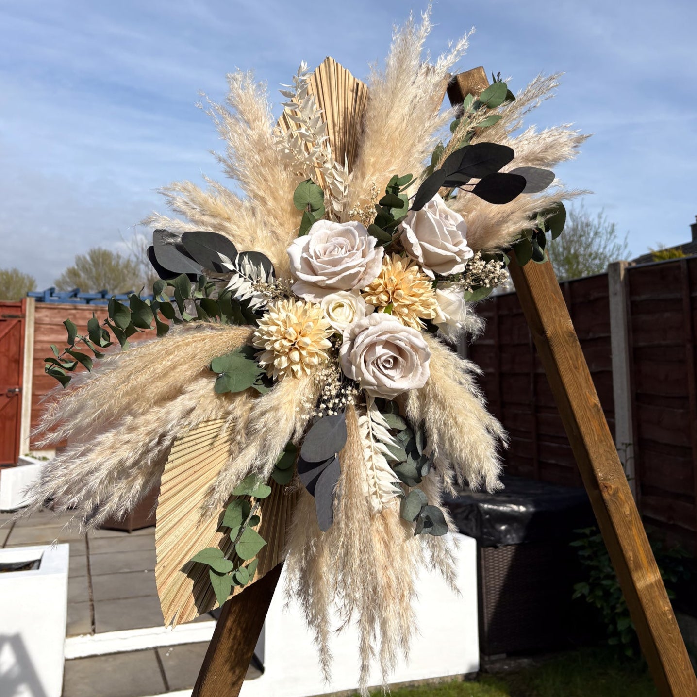 pampas swag for wedding arch