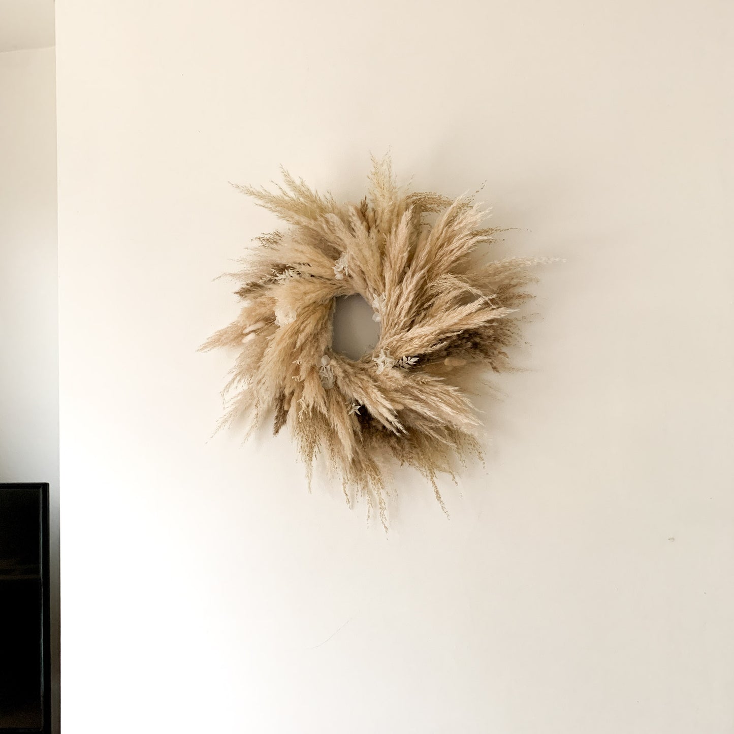 neutral pampas wreath