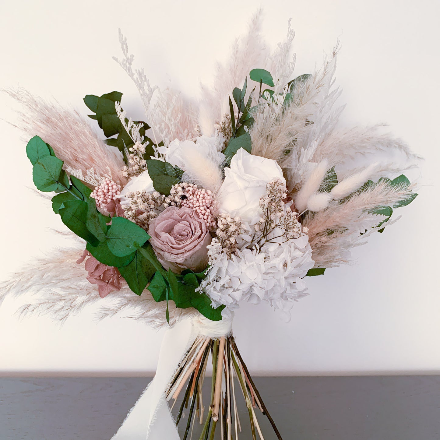 white rose bridal bouquet