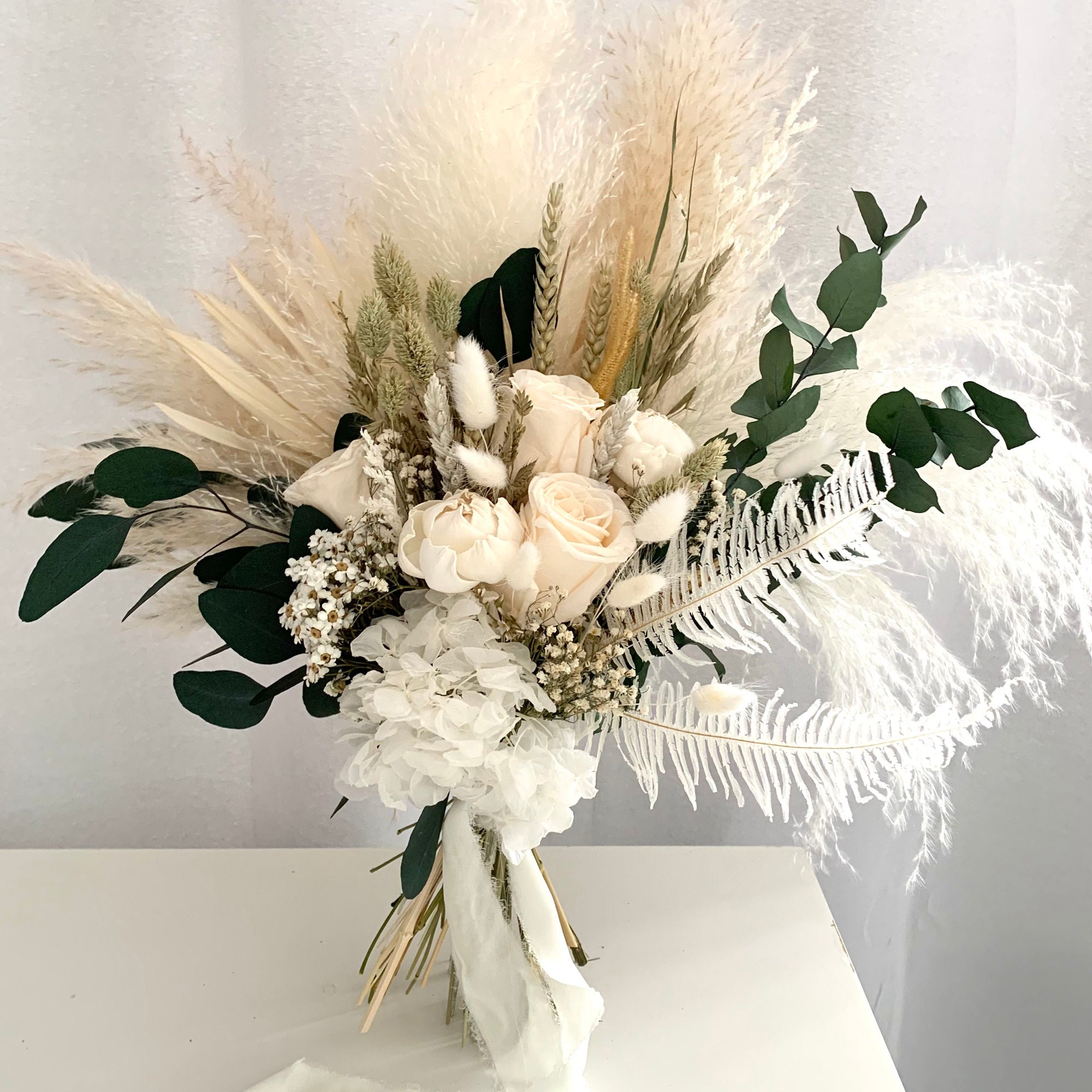 Dried Flower hotsell Bouquet, Bridal Bouquet, Wedding Bouquet, Boho Wedding Bouquet, Rustic Bouquet, Lunaria Eucalyptus Pampas Baby’s Breath Bouquet