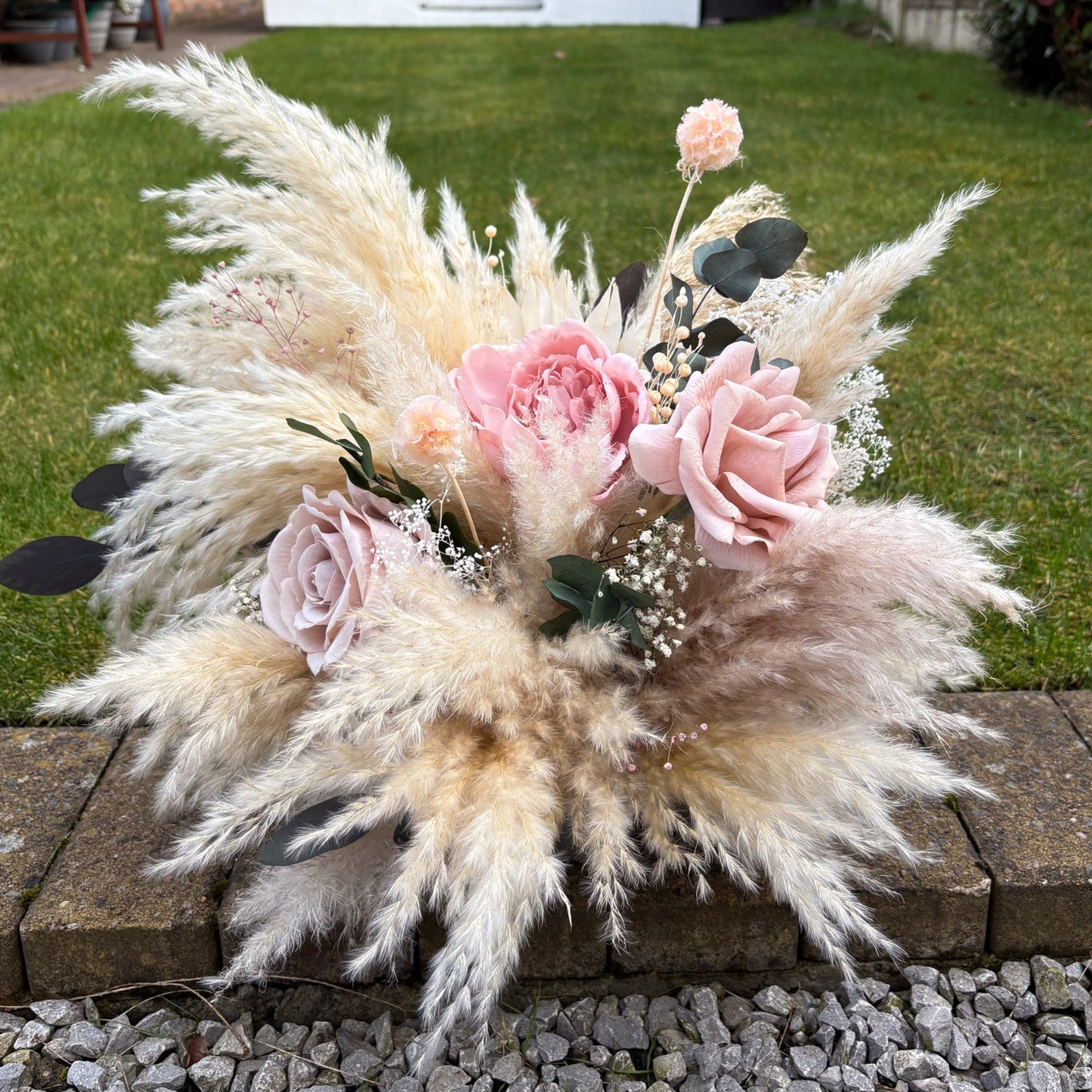 blush pink pampas bomb