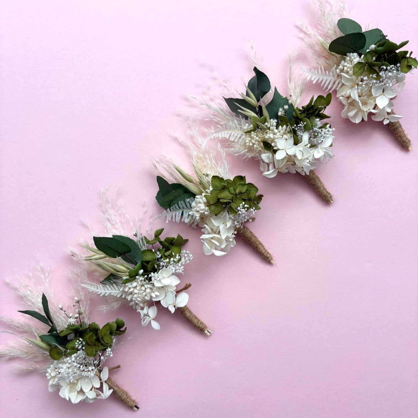 white and green buttonhole