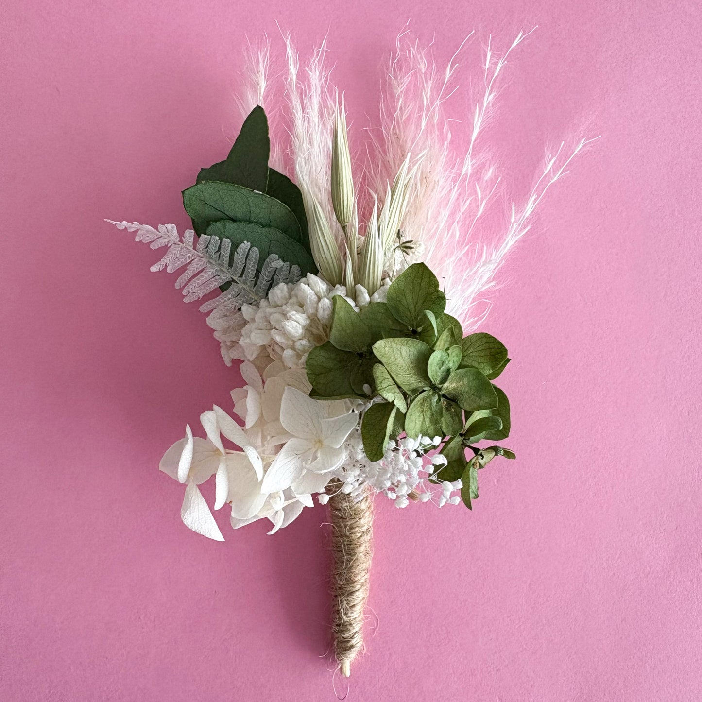 white eucalyptus buttonhole