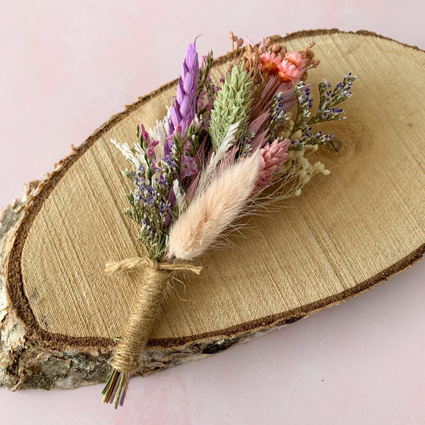 wild dried flower buttonhole