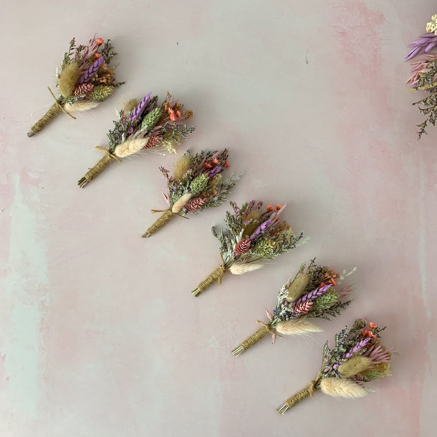 wild dried flower buttonhole