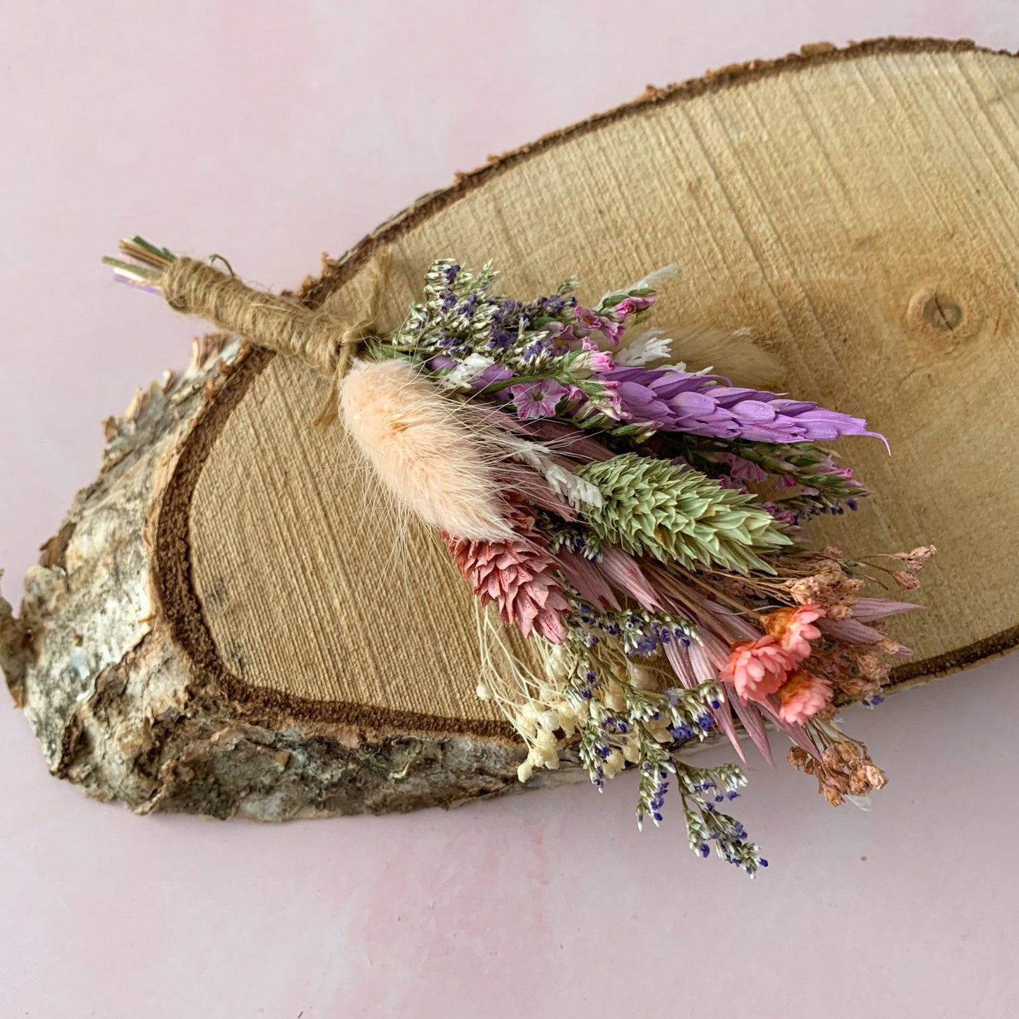 dried flower buttonhole wild meadow style