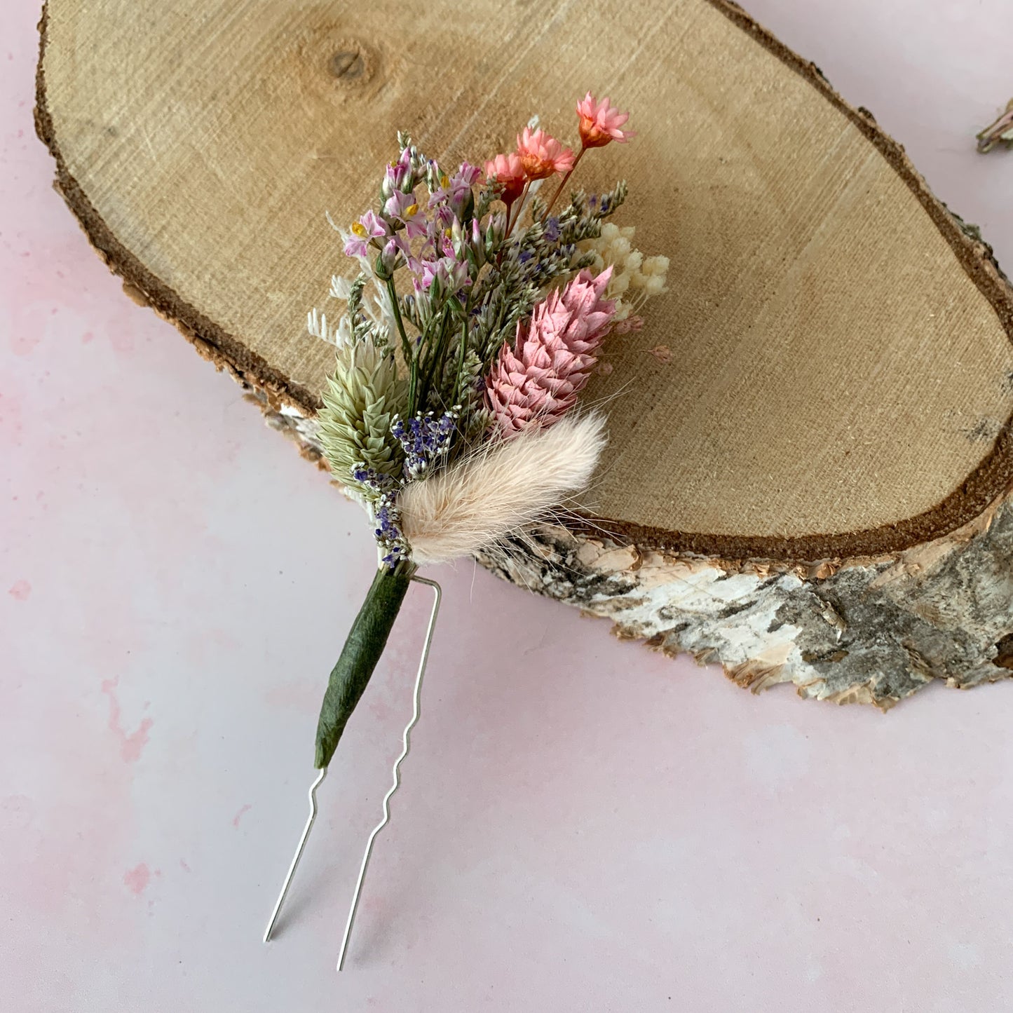 wild flower dried hair pin