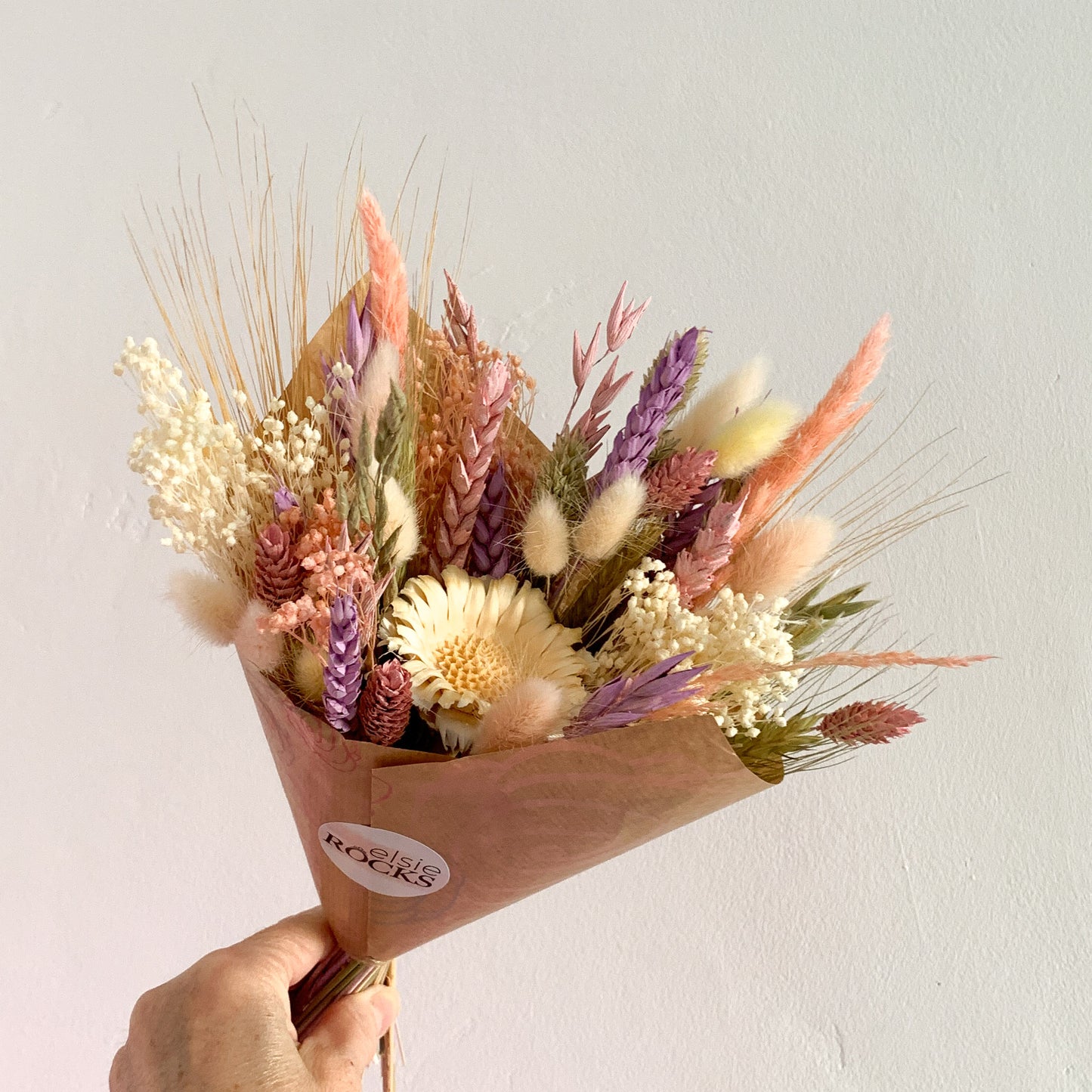 spring garden dried flower bouquet