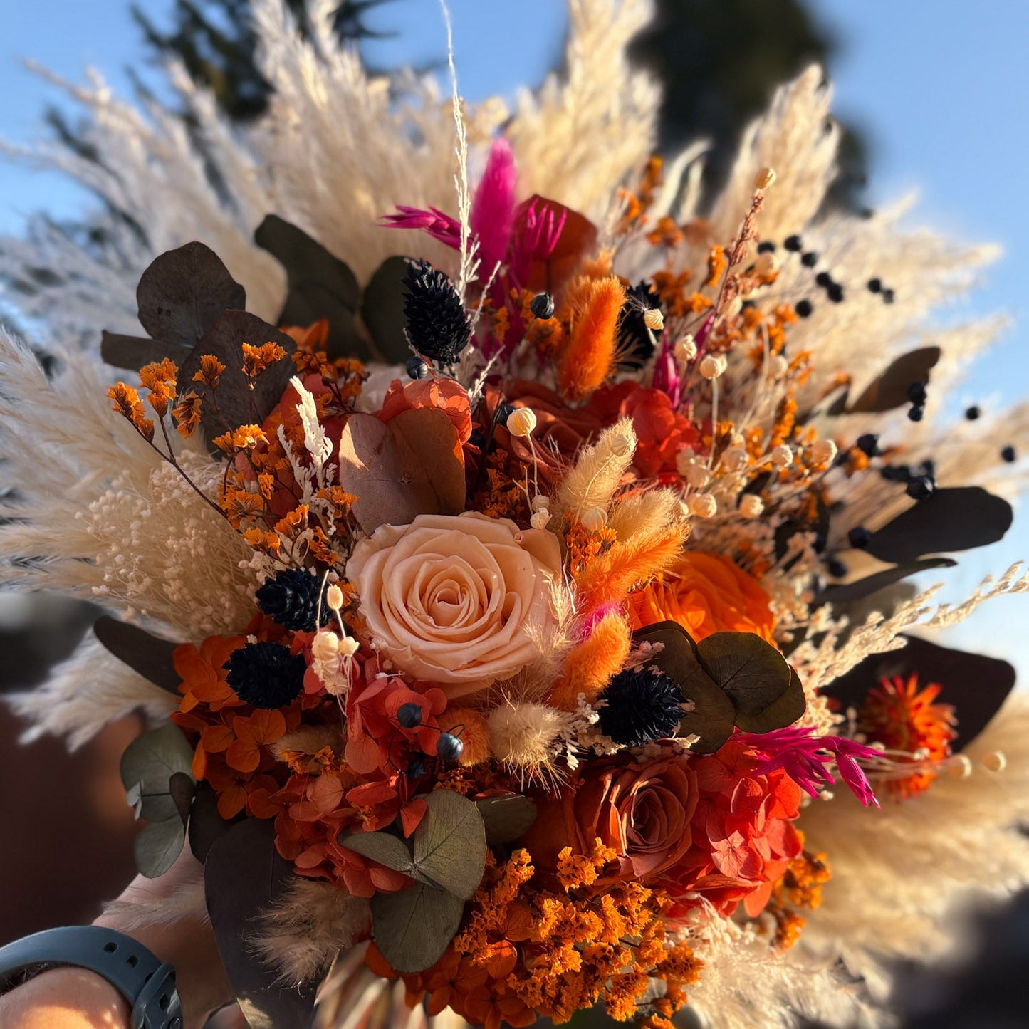 orange bridal bouquet