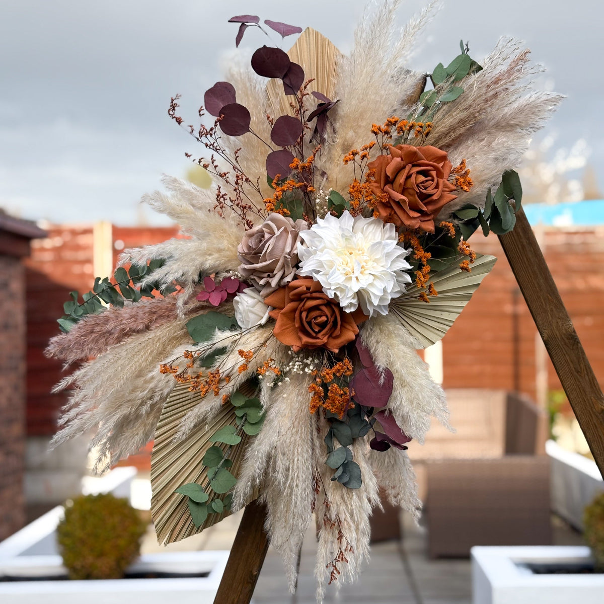 burnt orange wedding welcome sign decor