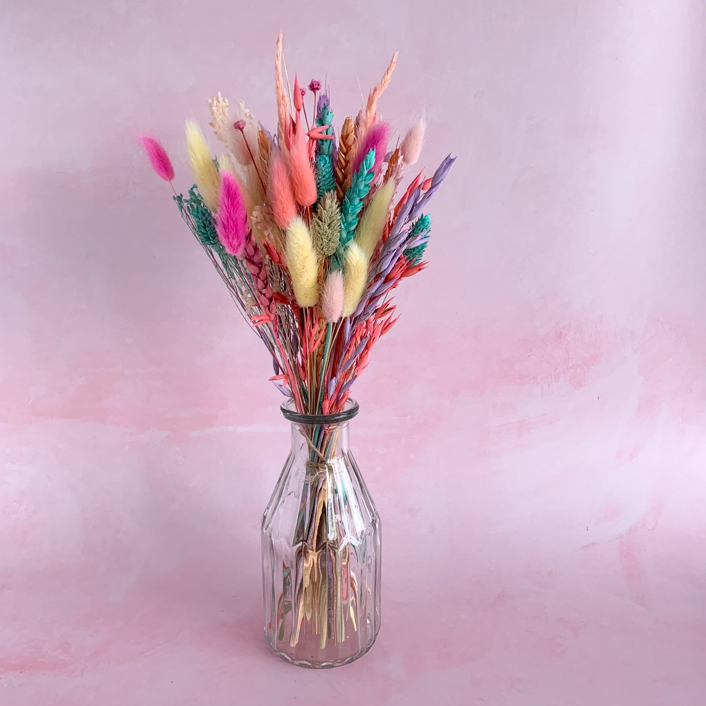 pastel dried flower bouquet