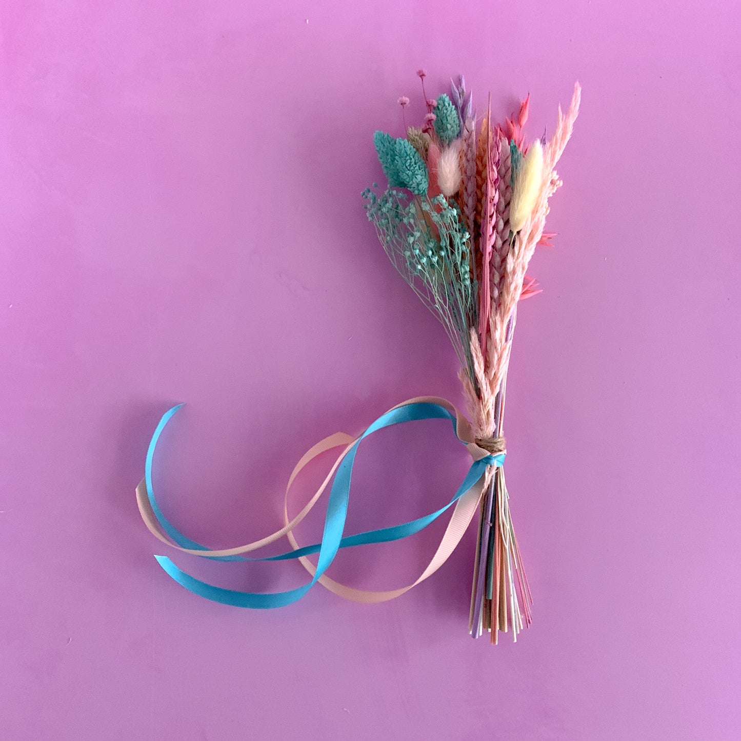 pastel dried flower bouquet