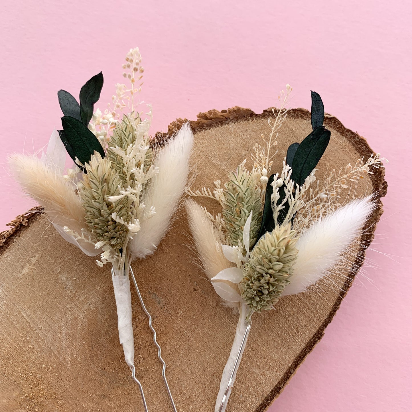 sage and eucalyptus hair pins