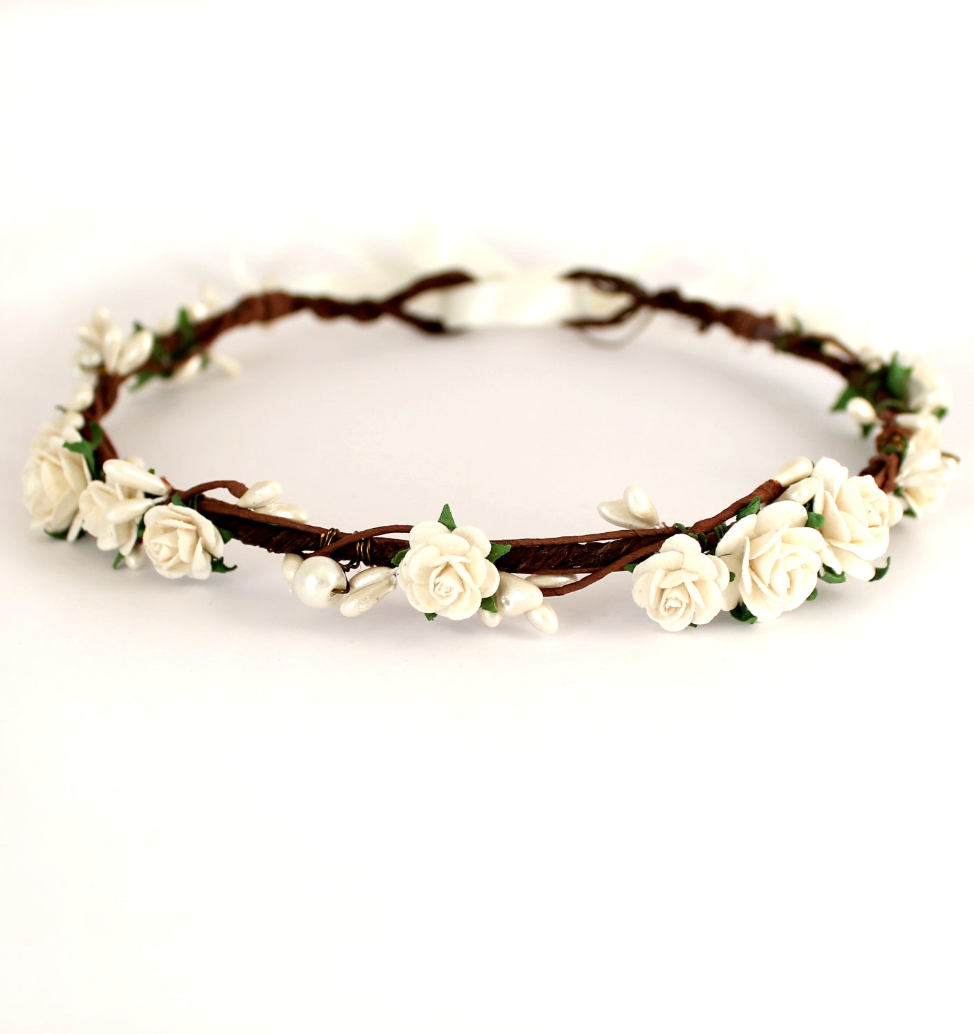 white flower crown