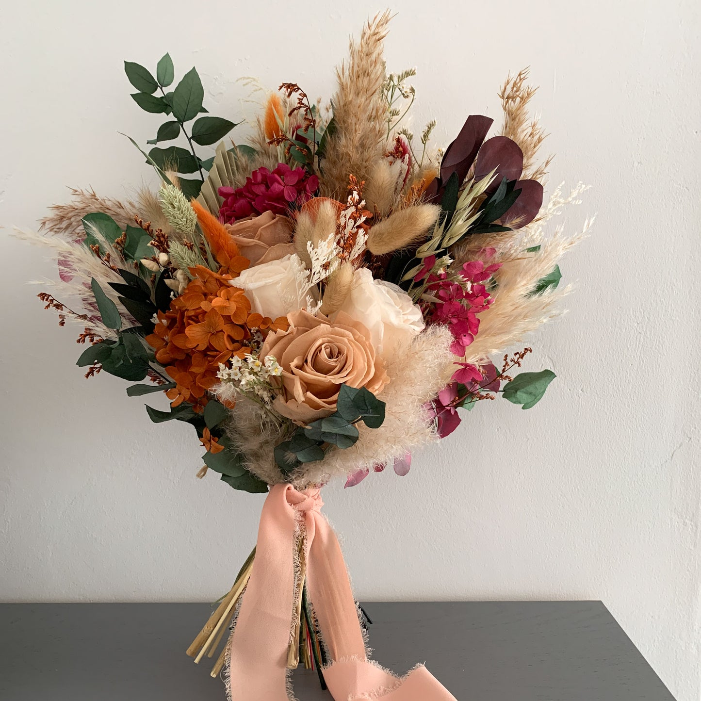 autumn dried flower bridal bouquet