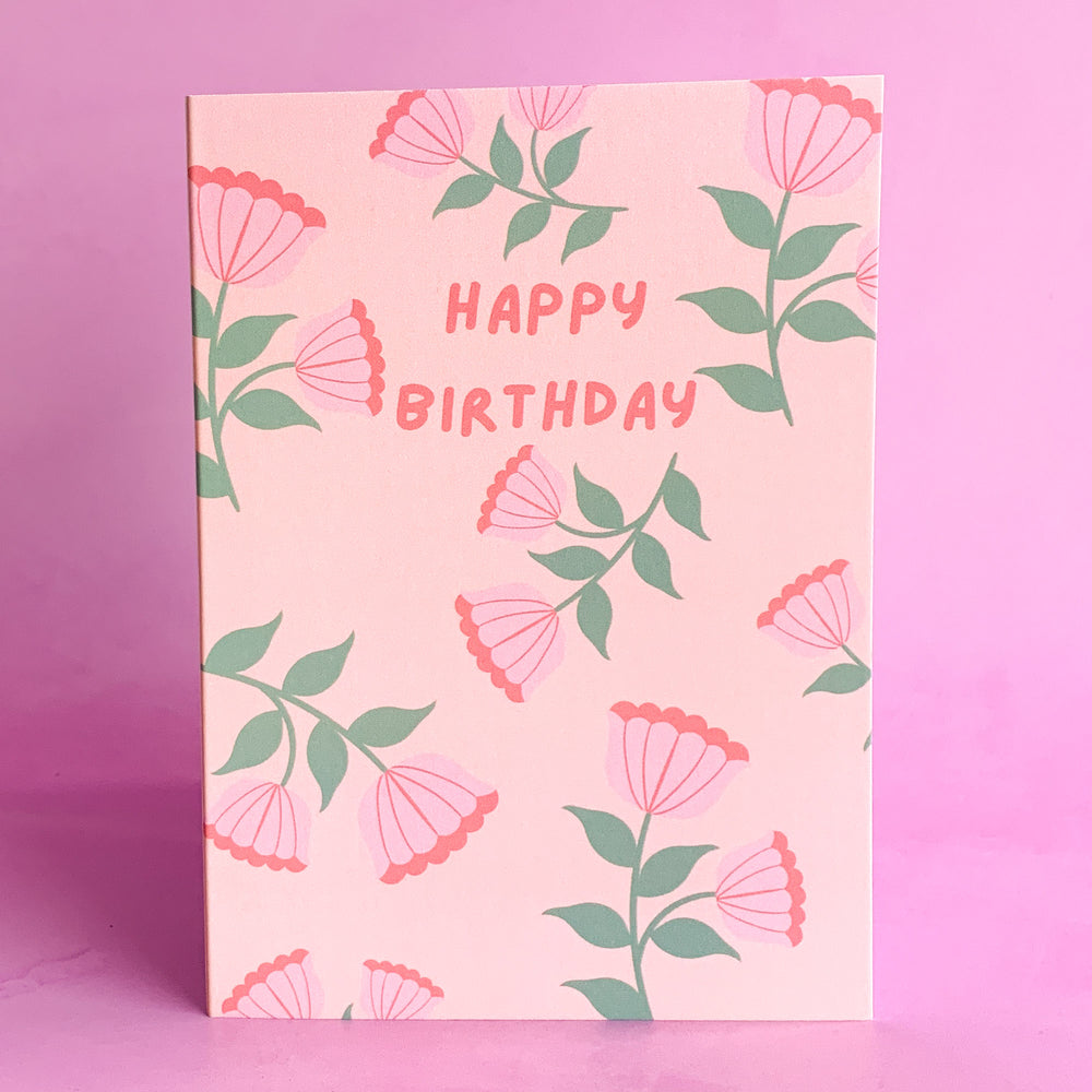 Happy Birthday Card with flowers