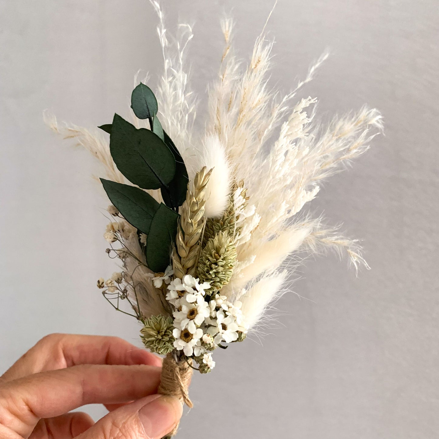 sage dried flower buttonhole