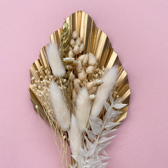Gold and cream dried palm spear set