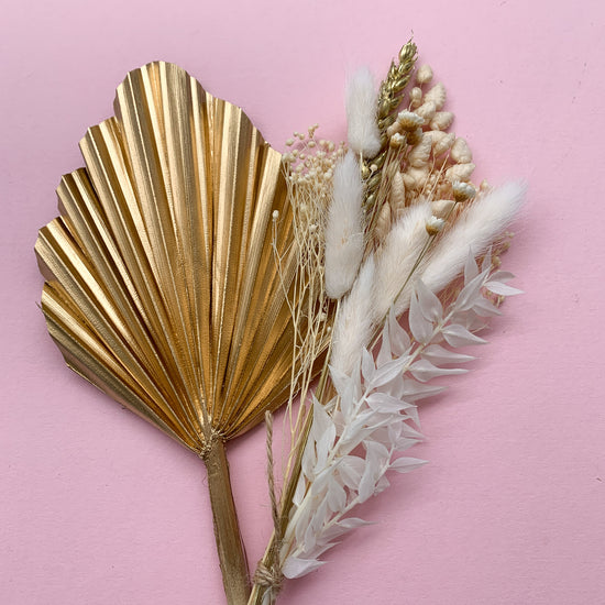 Gold and cream dried palm spear set