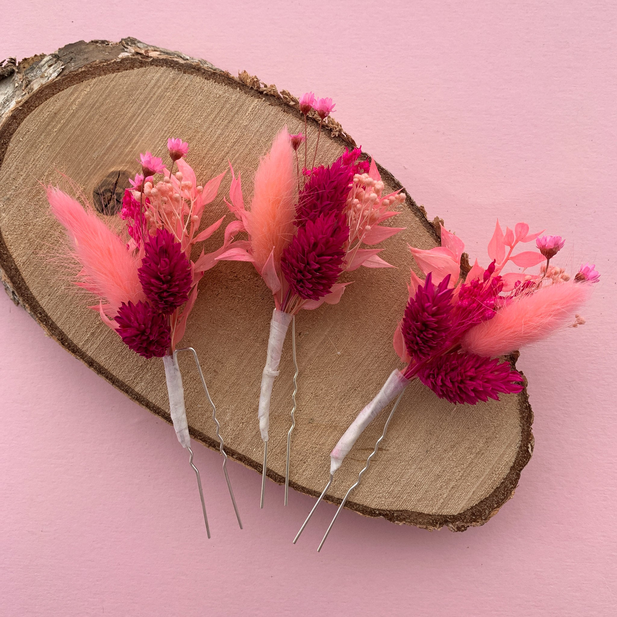 Flower hair stick, pink flower hairpin, gold hotsell hair pin, metallic pink, fuchsia flower, floral hair accessories, flower headpiece