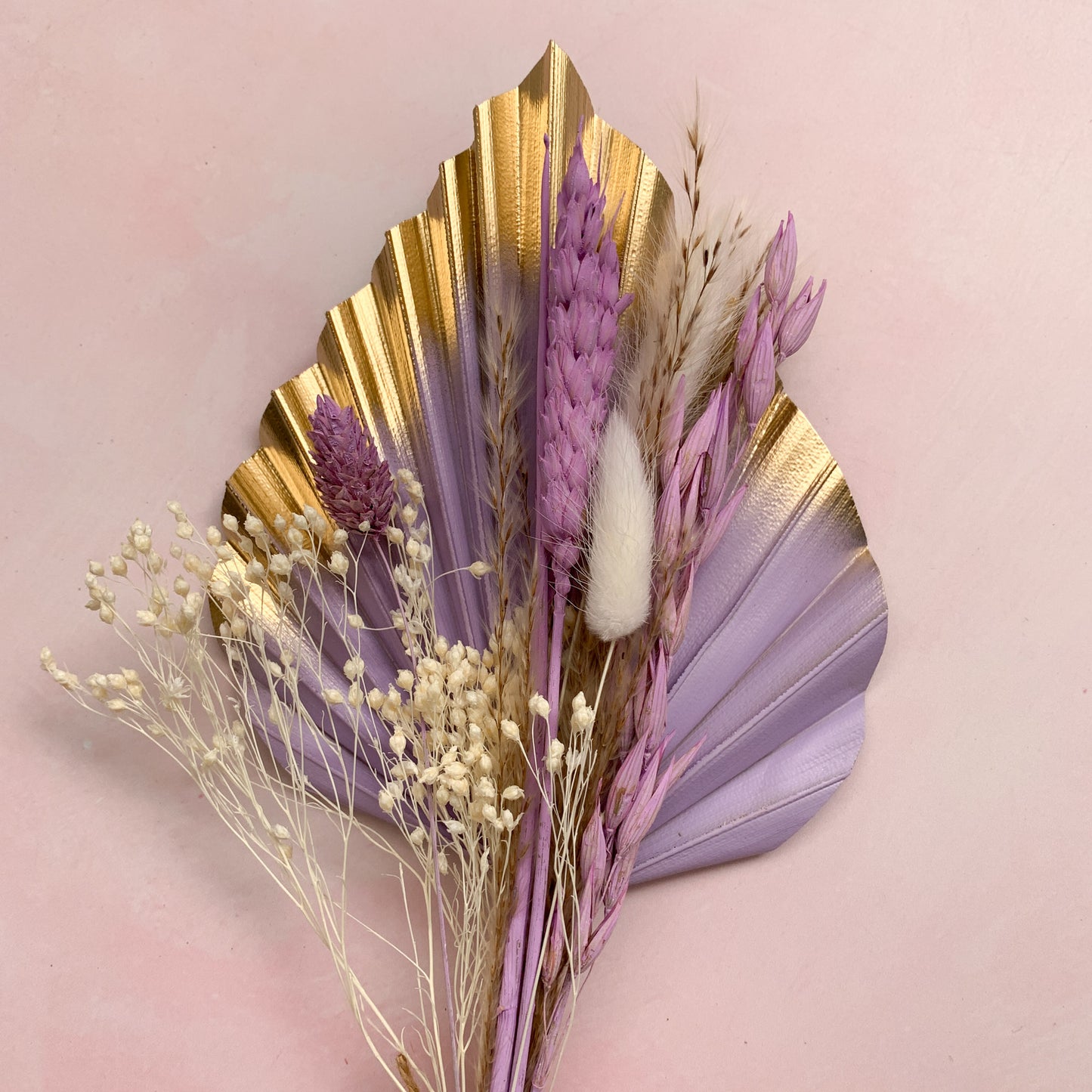 Lilac and gold palm spear set