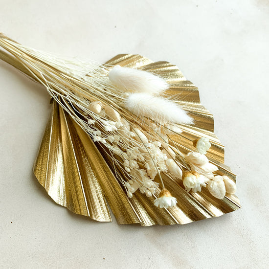 Load image into Gallery viewer, Mini gold and cream palm spear set

