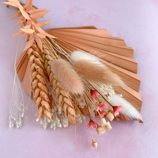 Peach dried palm spear set