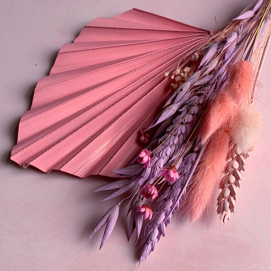 Load image into Gallery viewer, Pink and lilac dried palm spear set
