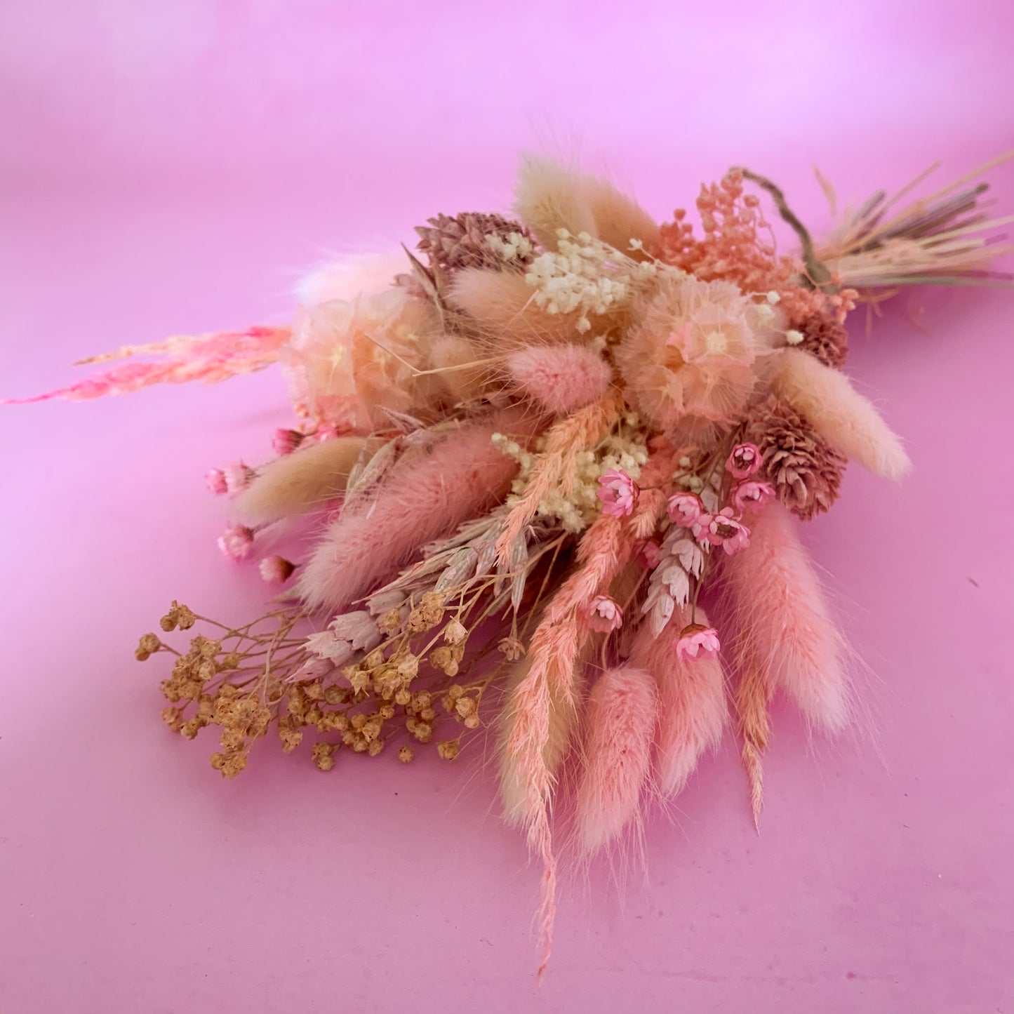 Pink dried flower mini bouquet