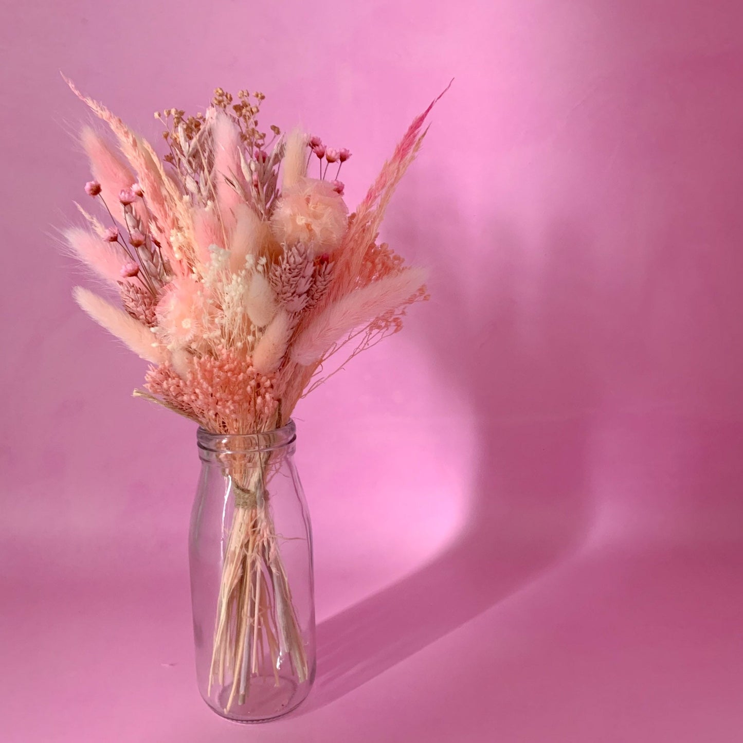 Pink dried flower mini bouquet