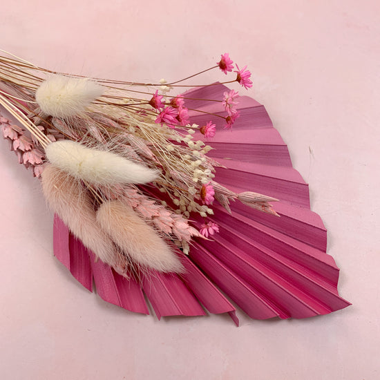 Pink ombre dried palm spear set