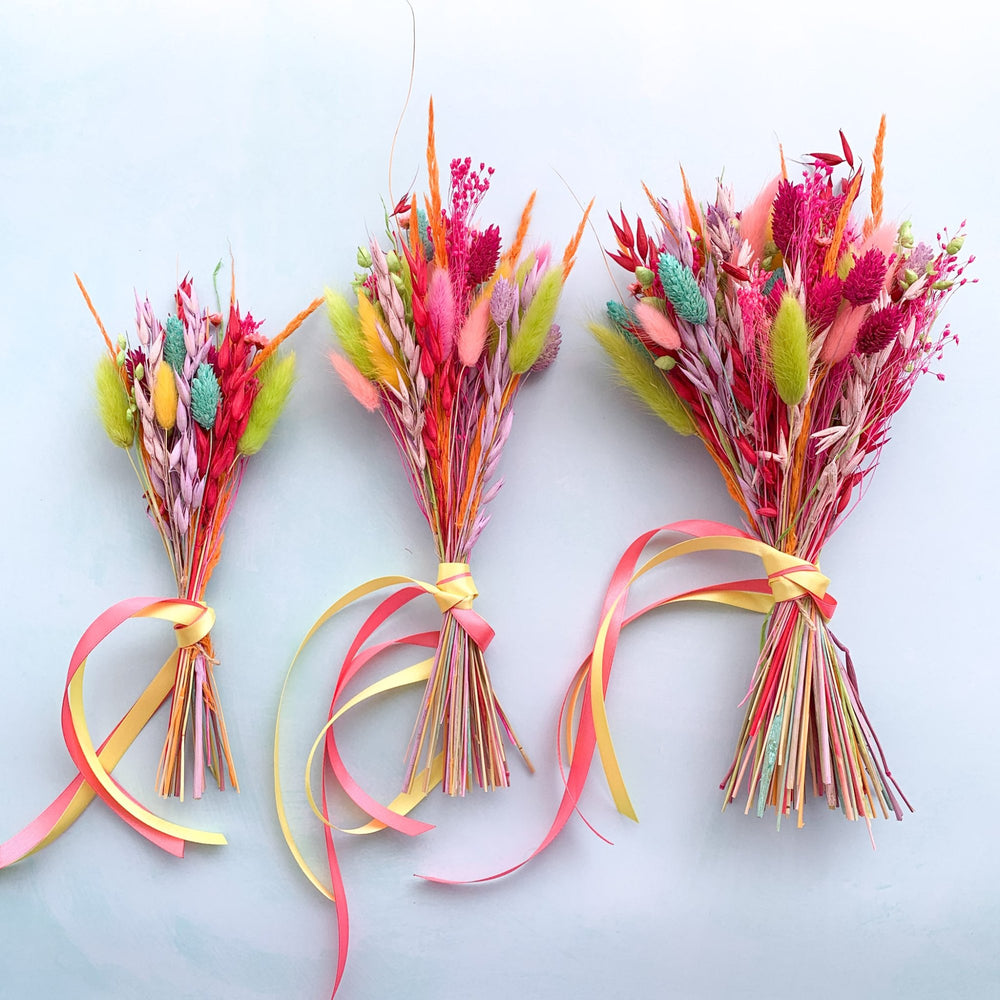 rainbow bright dried flower bouquet