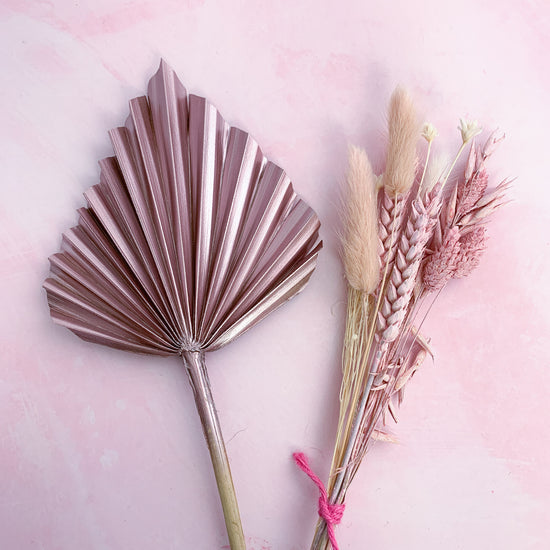Rose gold dried palm spear set