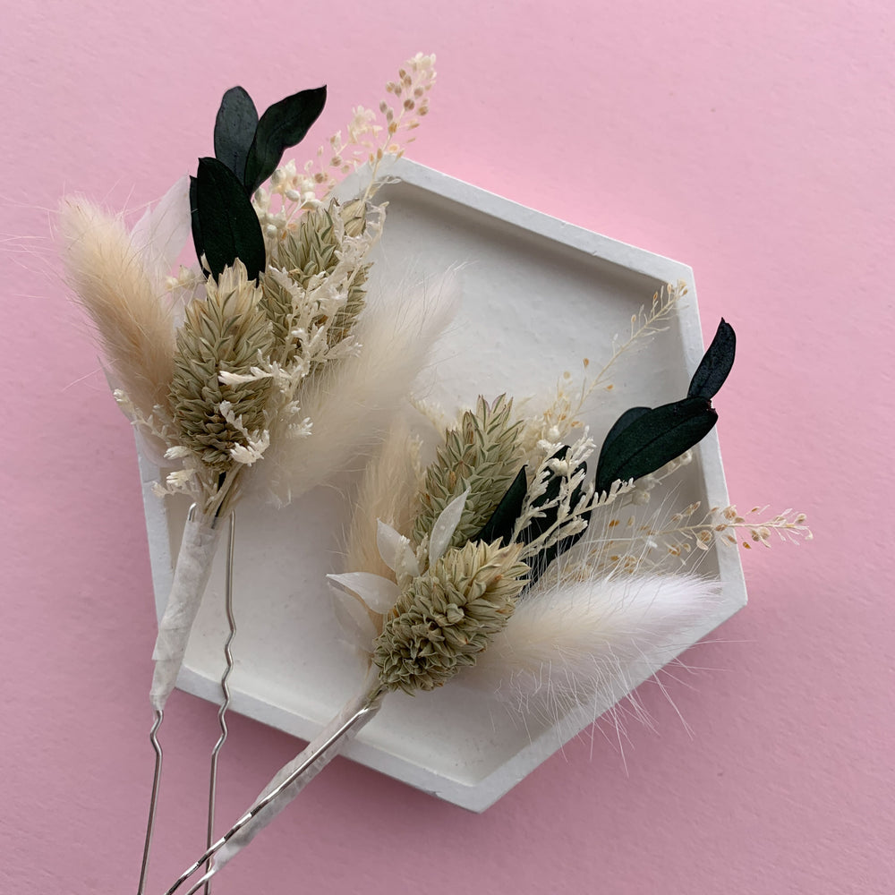 
                      
                        dried flower hairpins
                      
                    