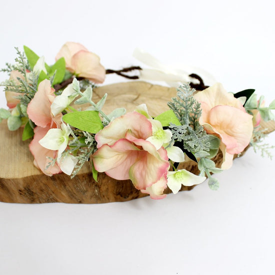 Blush flower crown for wedding