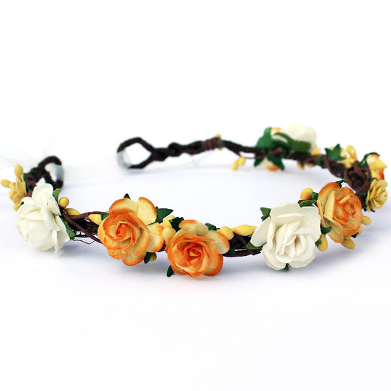 Load image into Gallery viewer, Yellow Floral Crown bridal hair accessories
