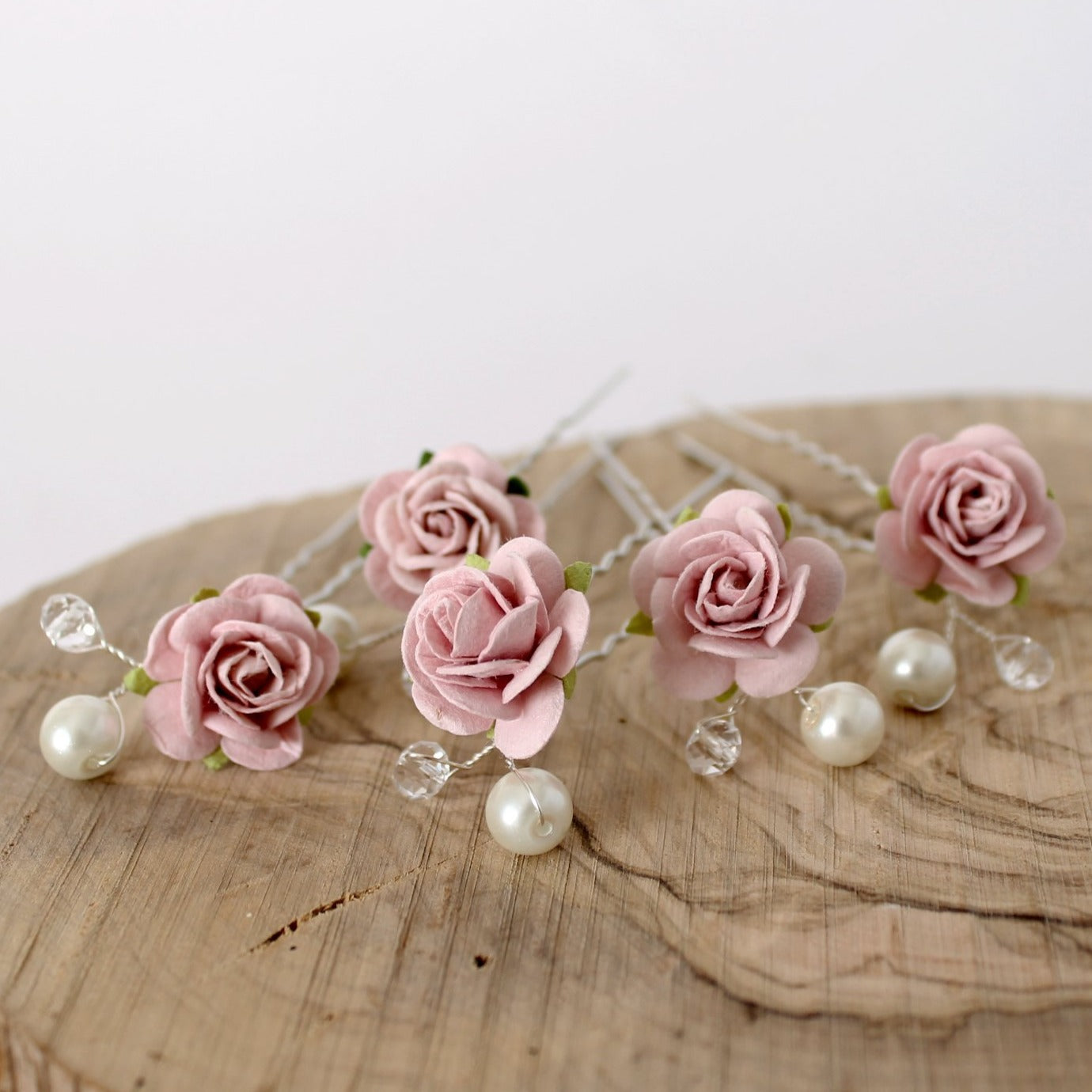 Load image into Gallery viewer, blush pink wedding hair pins
