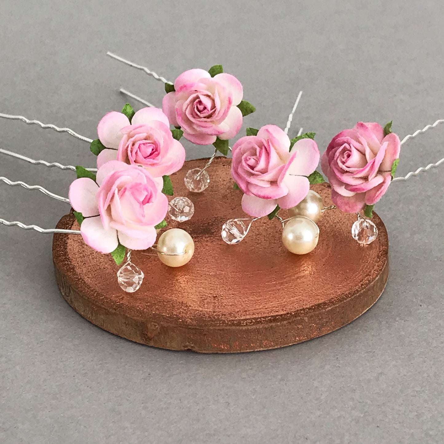pink hair pins for wedding