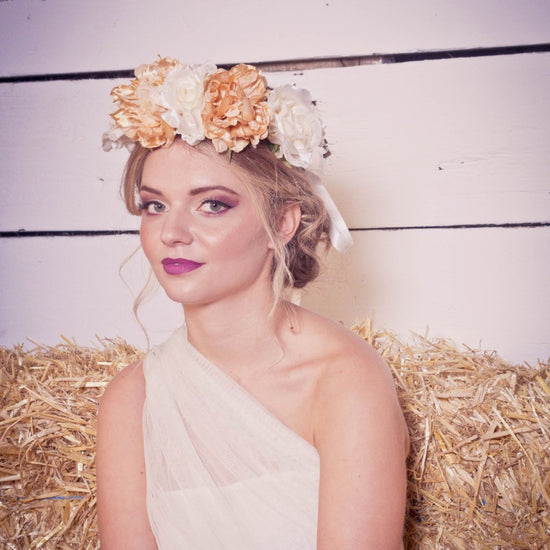 ivory and gold flower crown
