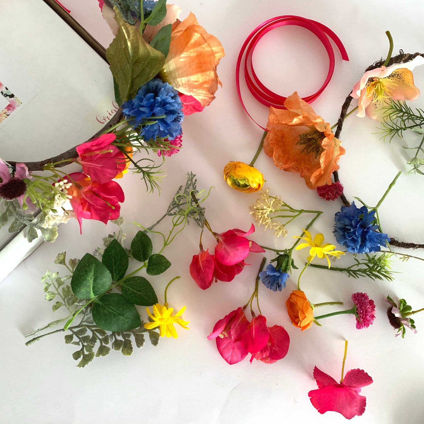 Yellow and Peach Flower Crown Kit, DIY Flower Crown, Make Your Own Crown,  Kid's Crown Activity, Bachelorette Party, Hen Party, DIY Wedding 