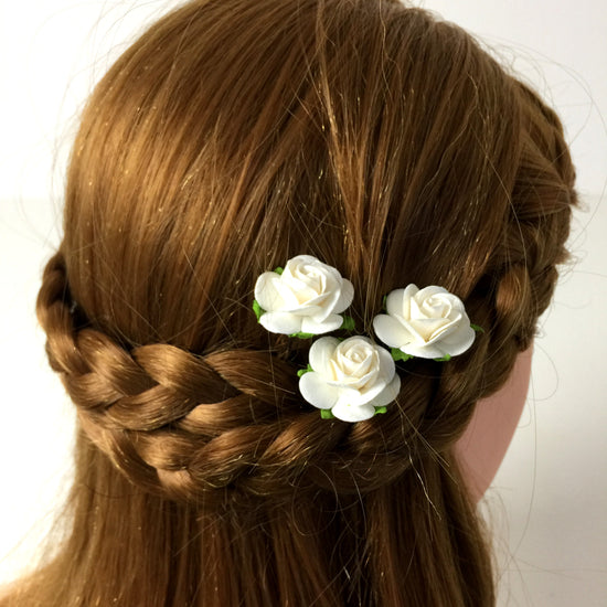 wedding hair pins ivory rose
