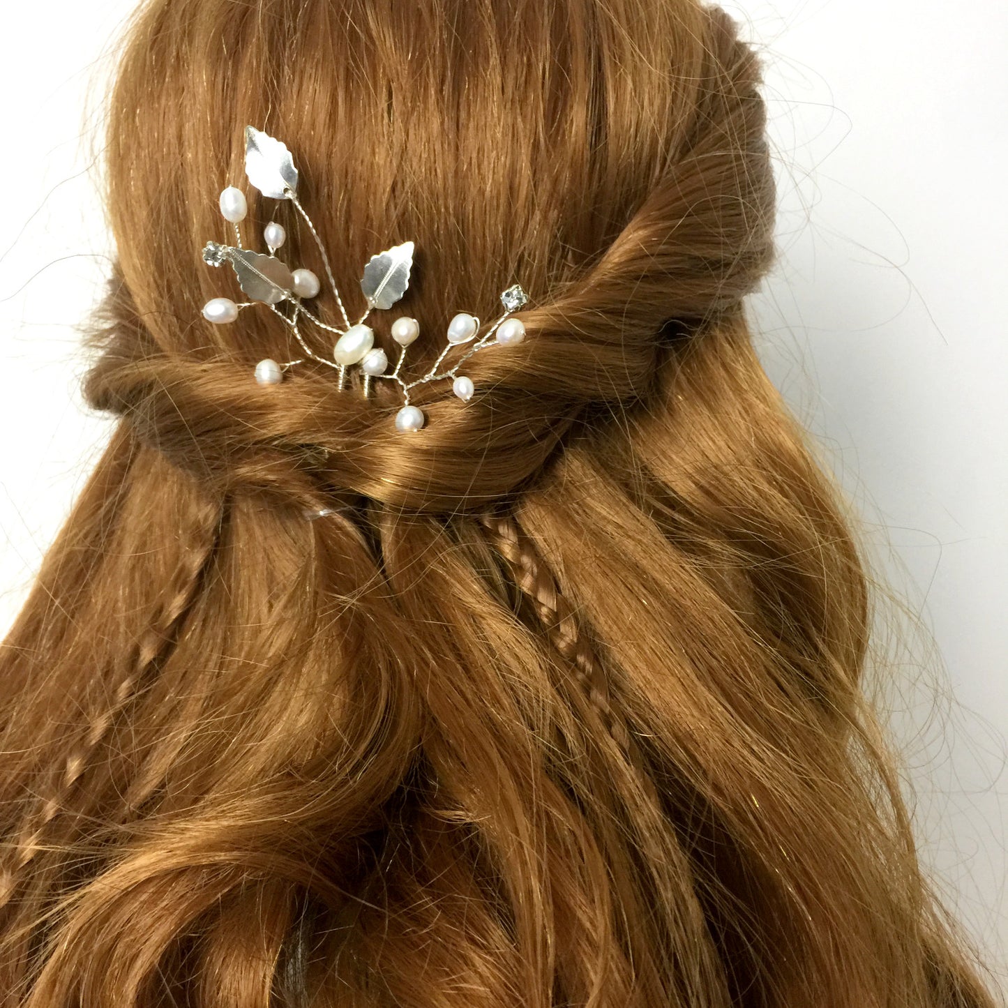 bridal hair pin silver