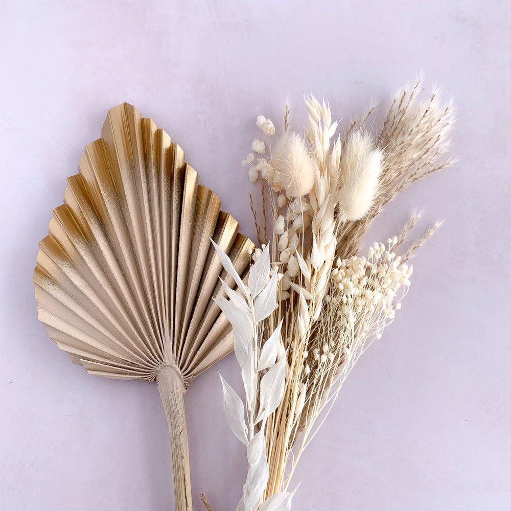 nude dried flower palm set