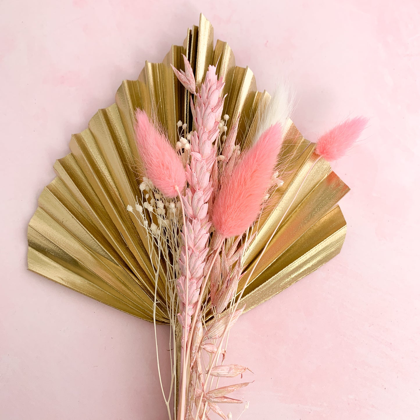 Gold and pink dried palm spear set - not so perfect