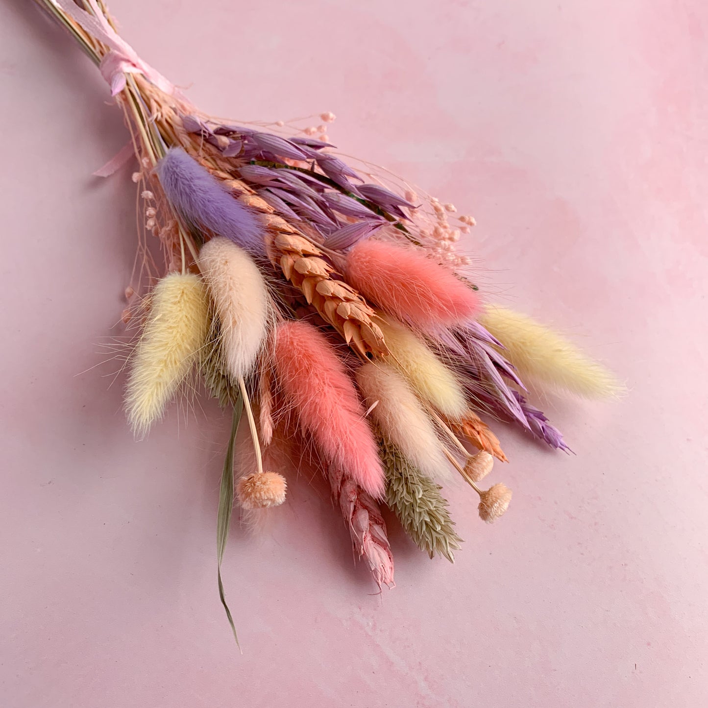 Pastel dried flower baby bouquet